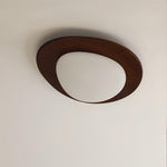 Pebble Walnut Wood LED Flush Mount Ceiling Light for Modern Interiors