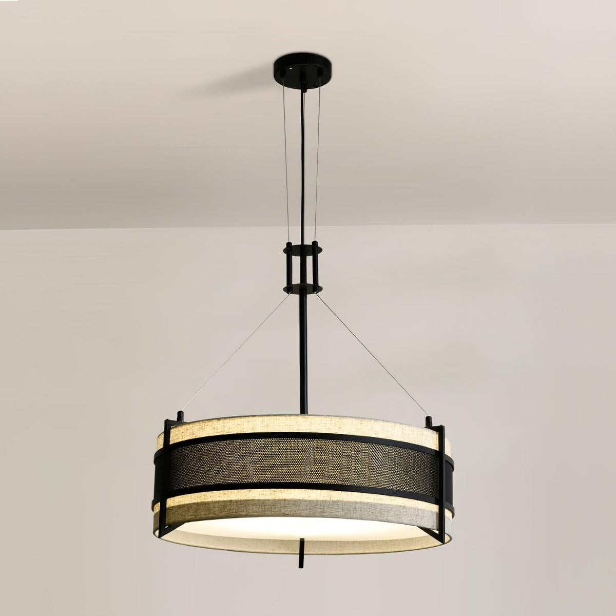 Pedesina Modern Black Mesh LED Chandelier for Dining Room