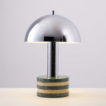 Luno Chrome Table Lamp with Green Marble Base – Modern Designer Desk Light