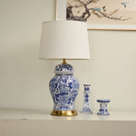 Peony Porcelain Jar Table Lamp with Fabric Shade