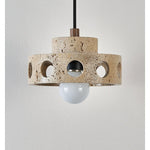 Perfora Travertine Pendant Light – Sculptural Stone Halo for Modern Interiors