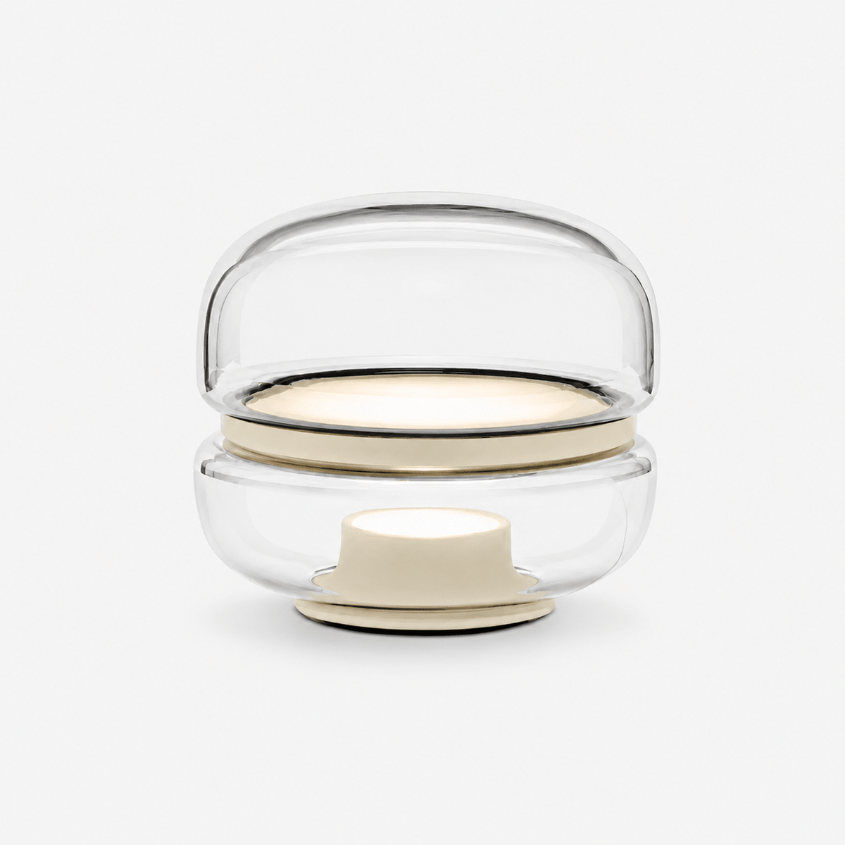 Perla Smoke Glass Table Lamp with Alabaster Center