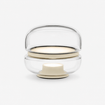 Perla Smoke Glass Table Lamp with Alabaster Center