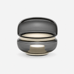 Perla Smoke Glass Table Lamp with Alabaster Center