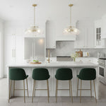 Petal Ice Glass Pendant Light – Brass Accents, Modern Elegance