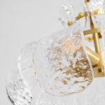 Petal Ice Glass Pendant Light – Brass Accents, Modern Elegance
