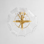 Petal Ice Glass Pendant Light – Brass Accents, Modern Elegance