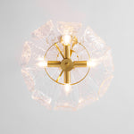 Petal Ice Glass Pendant Light – Brass Accents, Modern Elegance