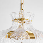 Petal Ice Glass Pendant Light – Brass Accents, Modern Elegance