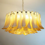 Amber Glass Petal Chandelier for Dining Room and Living Room