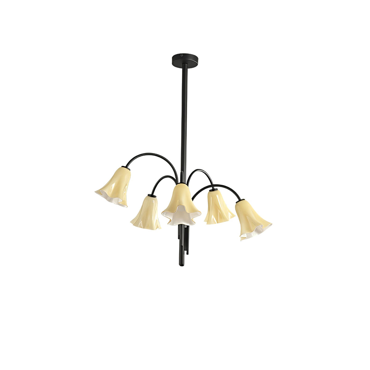 Petalia Blossom Chandelier – Floral Glass Pendant Light for Dining Room and Living Room