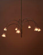 Petalia Blossom Chandelier – Floral Glass Pendant Light for Dining Room and Living Room
