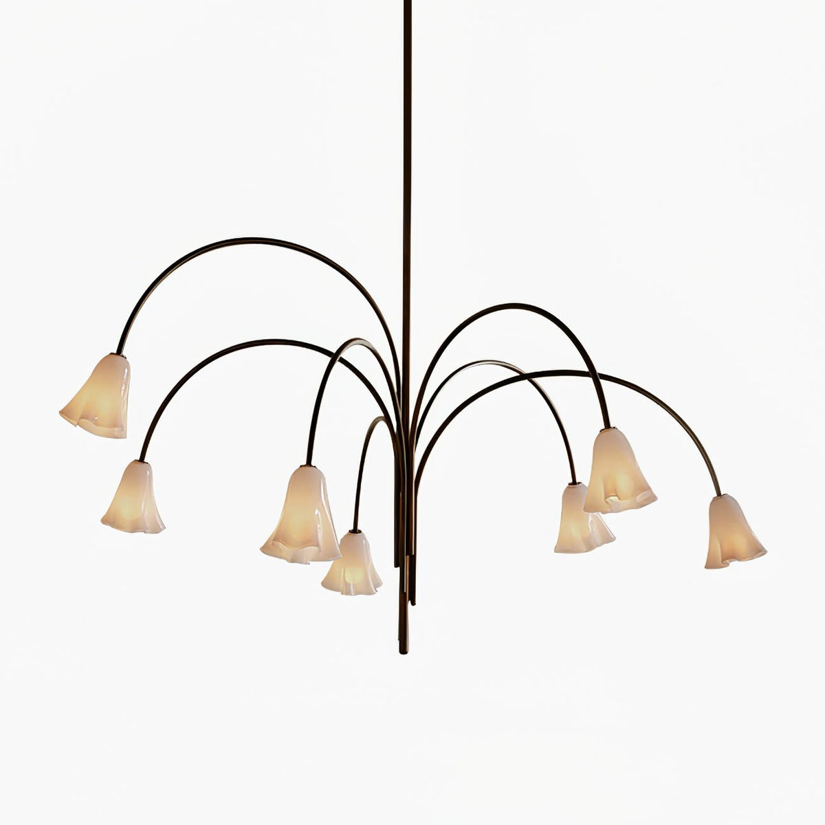 Petalia Blossom Chandelier – Floral Glass Pendant Light for Dining Room and Living Room