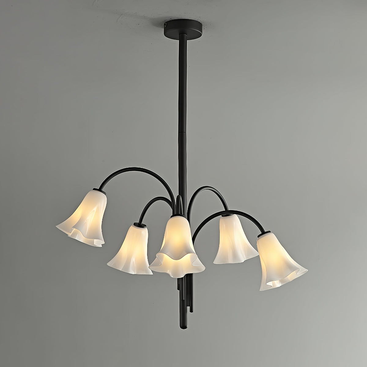 Petalia Blossom Chandelier – Floral Glass Pendant Light for Dining Room and Living Room