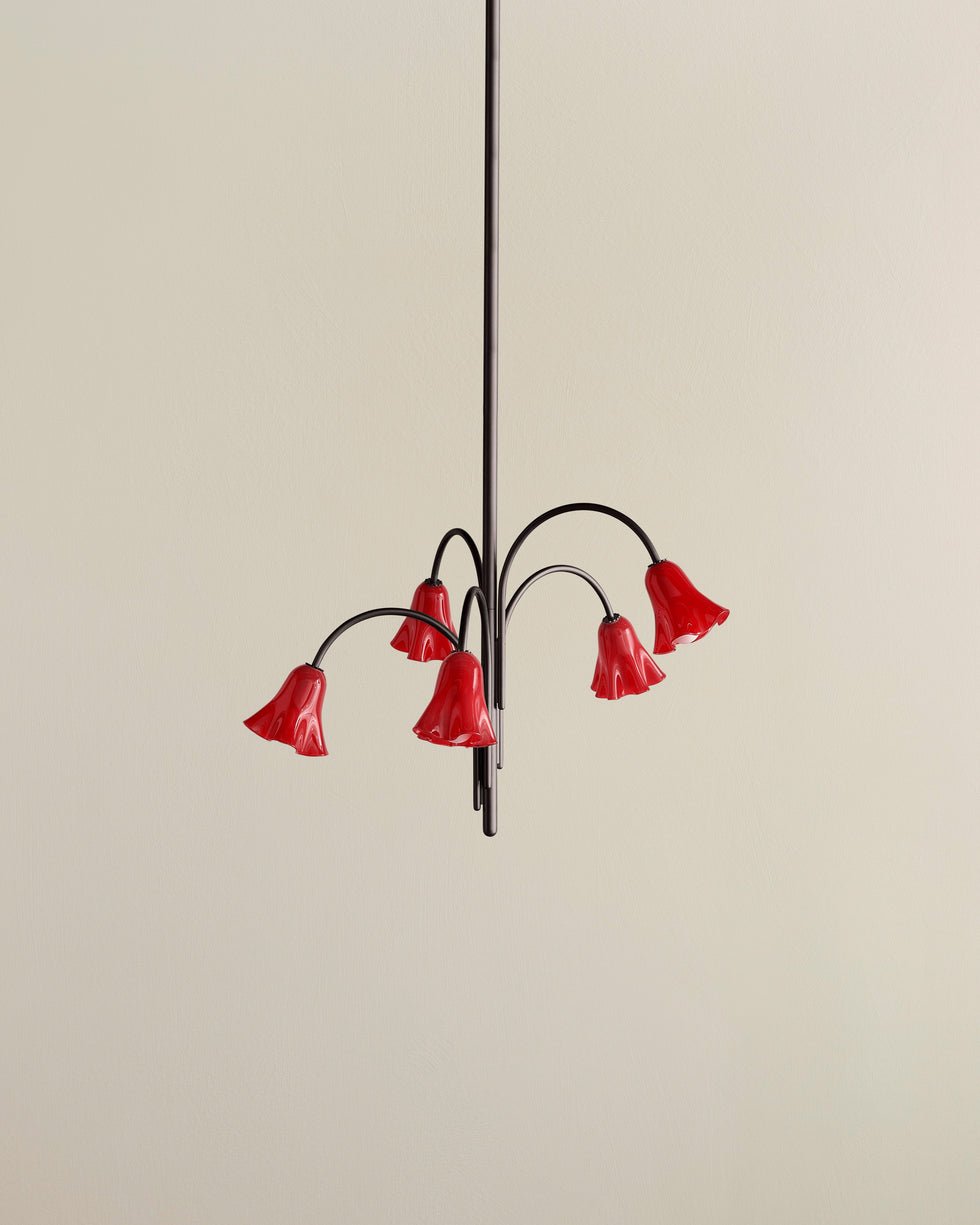 Petalia Blossom Chandelier – Floral Glass Pendant Light for Dining Room and Living Room