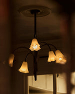 Petalia Blossom Chandelier – Floral Glass Pendant Light for Dining Room and Living Room