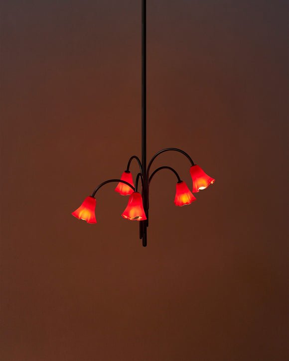 Petalia Blossom Chandelier – Floral Glass Pendant Light for Dining Room and Living Room