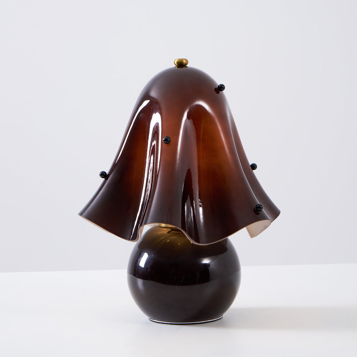 Petalia Hand-Blown Glass Table Lamp with Bead Accents for Modern Interiors