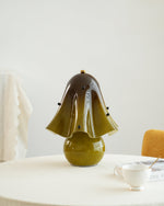 Petalia Hand-Blown Glass Table Lamp with Bead Accents for Modern Interiors