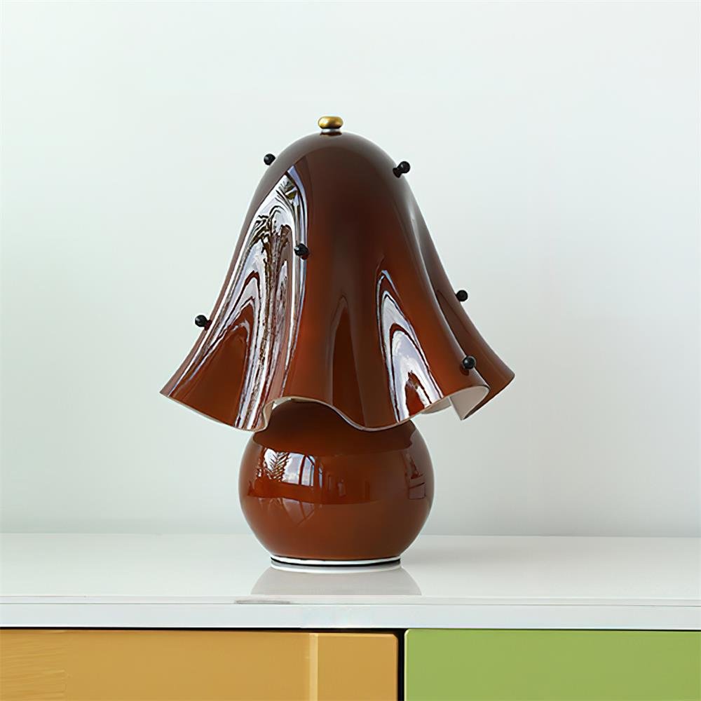 Petalia Hand-Blown Glass Table Lamp with Bead Accents for Modern Interiors