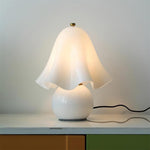 Petalia Hand-Blown Glass Table Lamp with Bead Accents for Modern Interiors