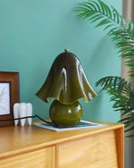 Petalia Hand-Blown Glass Table Lamp with Bead Accents for Modern Interiors