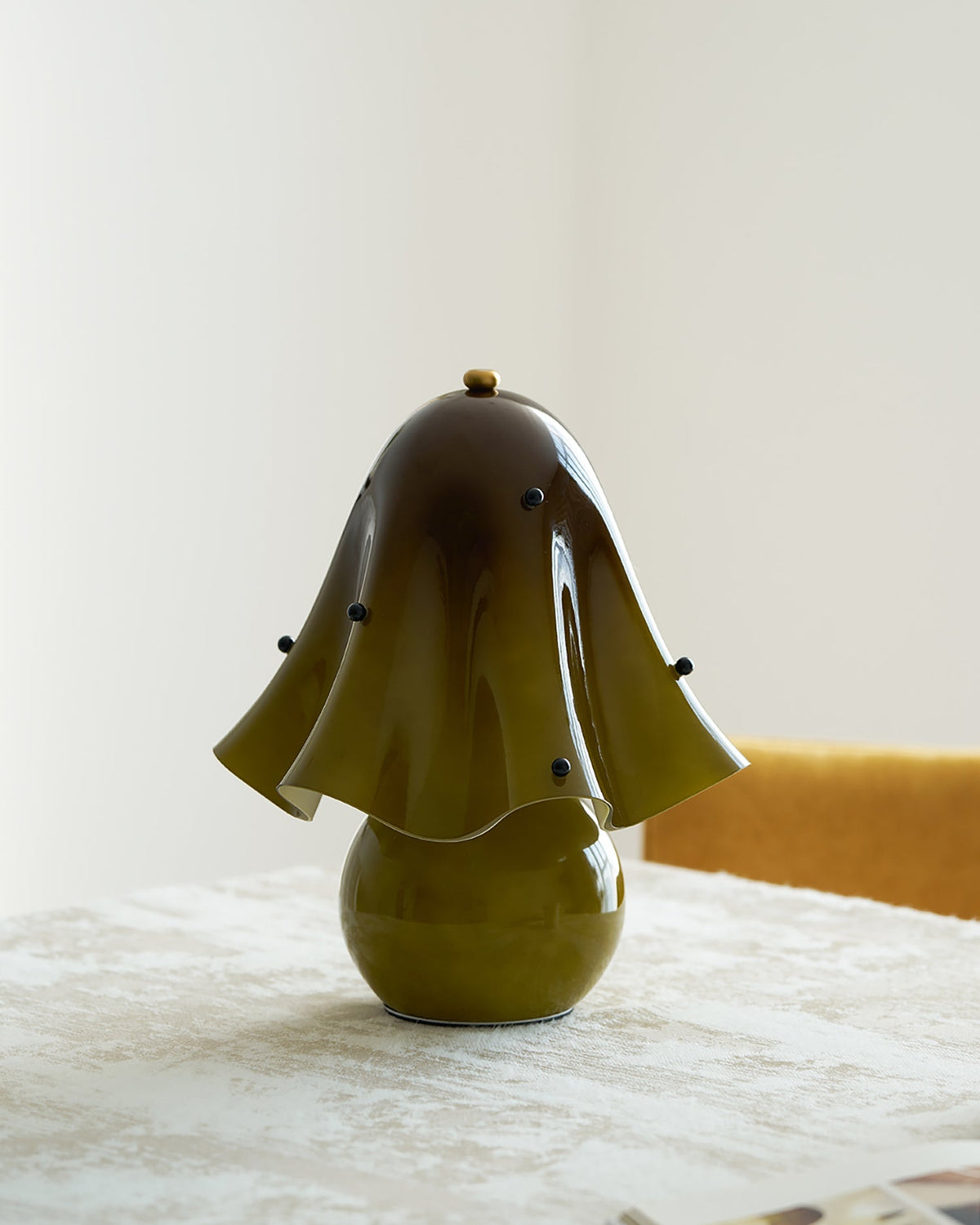 Petalia Hand-Blown Glass Table Lamp with Bead Accents for Modern Interiors