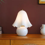 Petalia Hand-Blown Glass Table Lamp with Bead Accents for Modern Interiors