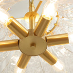 Petal Ice Glass Pendant Light – Brass Accents, Modern Elegance