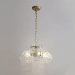 Petal Ice Glass Pendant Light – Brass Accents, Modern Elegance
