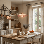 Petaline Trio Pendant Light – Three Glass Shades in Pink, Amber & Green