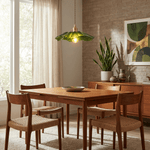 Petaline Trio Pendant Light – Three Glass Shades in Pink, Amber & Green