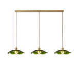 Petaline Trio Pendant Light – Three Glass Shades in Pink, Amber & Green