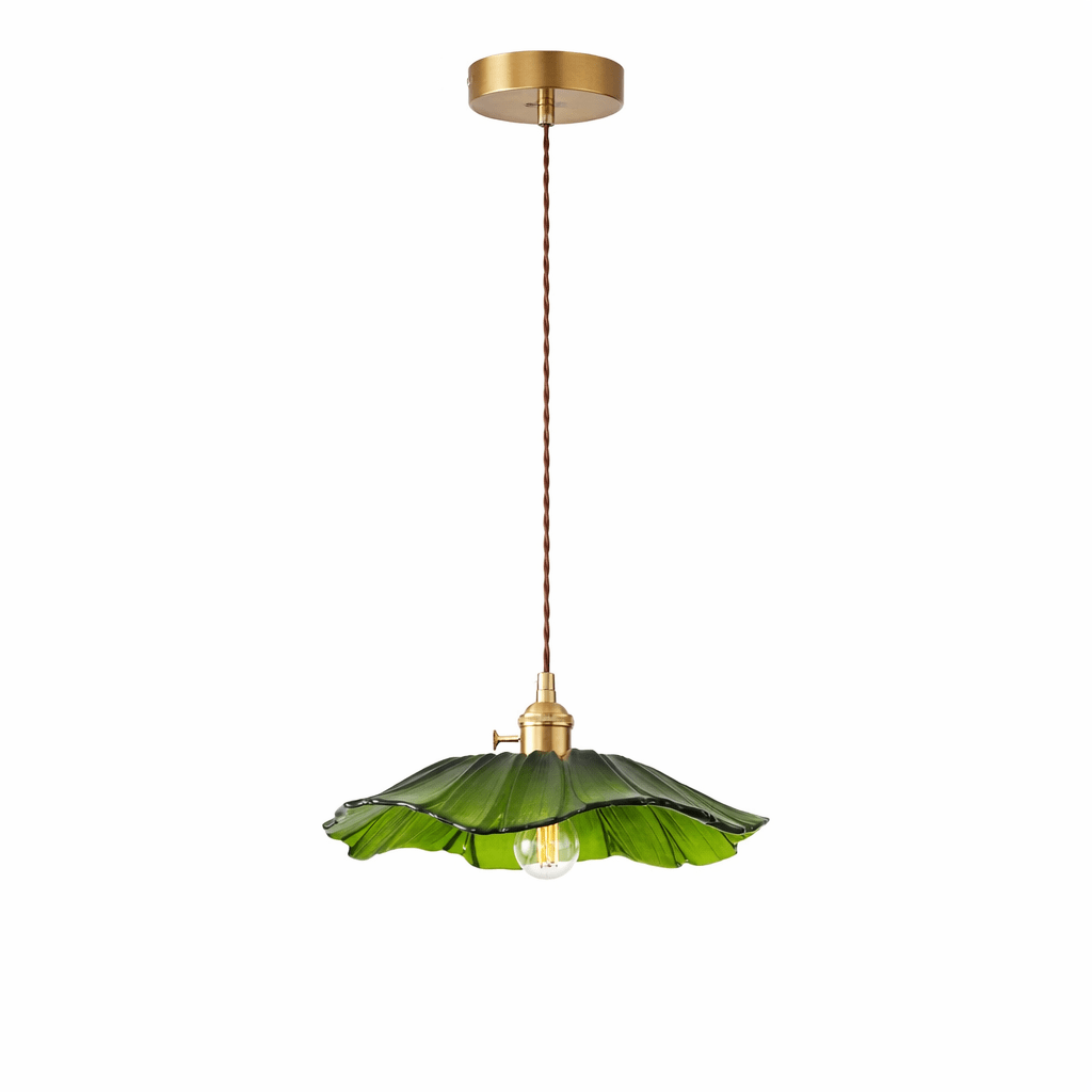 Petaline Trio Pendant Light – Three Glass Shades in Pink, Amber & Green