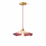 Petaline Trio Pendant Light – Three Glass Shades in Pink, Amber & Green