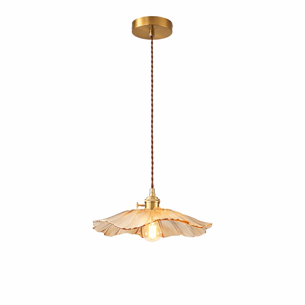 Petaline Trio Pendant Light – Three Glass Shades in Pink, Amber & Green