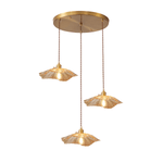 Petaline Trio Pendant Light – Three Glass Shades in Pink, Amber & Green