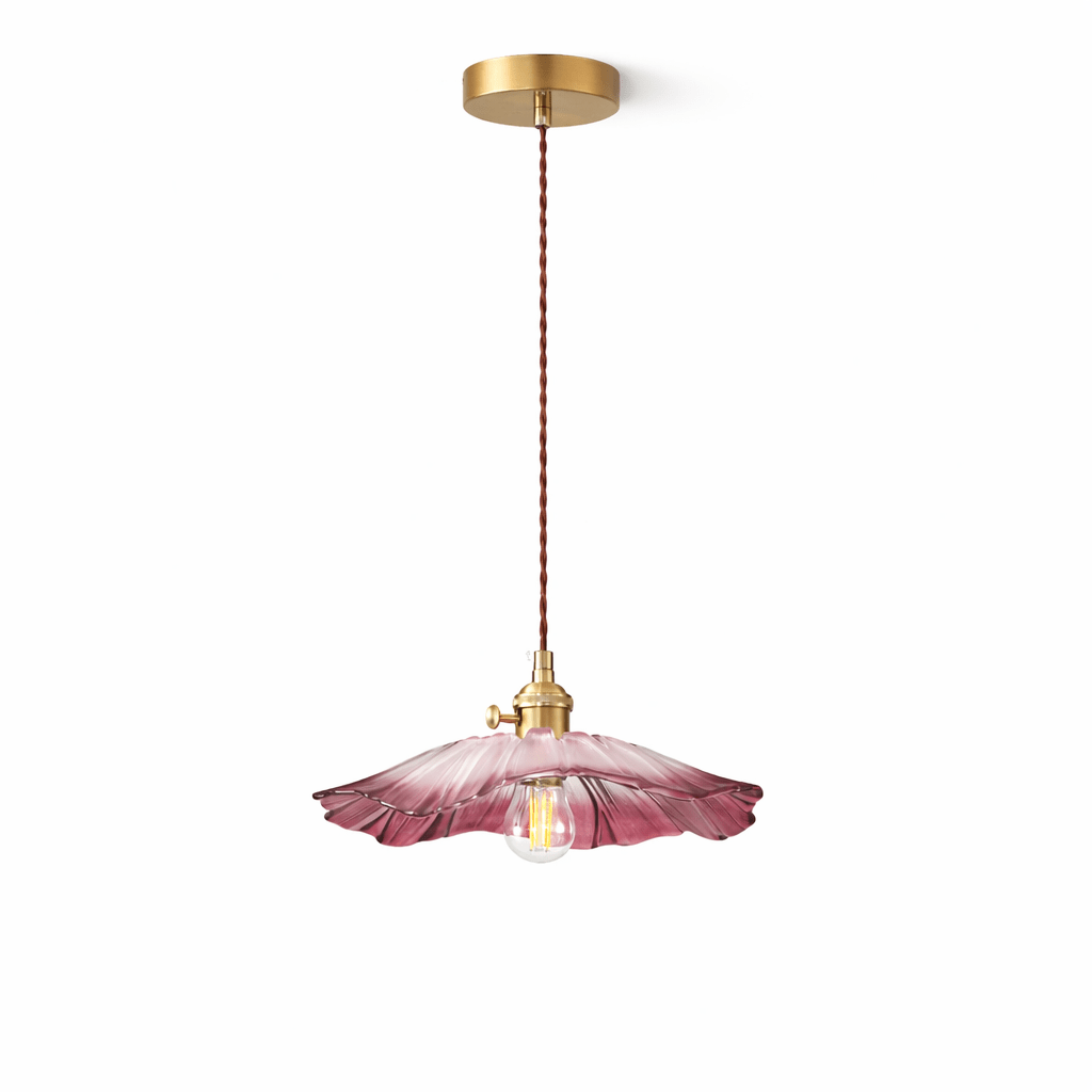 Petaline Trio Pendant Light – Three Glass Shades in Pink, Amber & Green