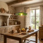 Petaline Trio Pendant Light – Three Glass Shades in Pink, Amber & Green