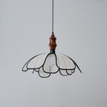Petaline Whisper Pendant Light – Modern Fabric & Wood Designer Lamp