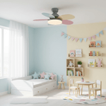 Petalo Six-Blade Wooden Ceiling Fan with Integrated LED Light