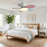 Petalo Six-Blade Wooden Ceiling Fan with Integrated LED Light
