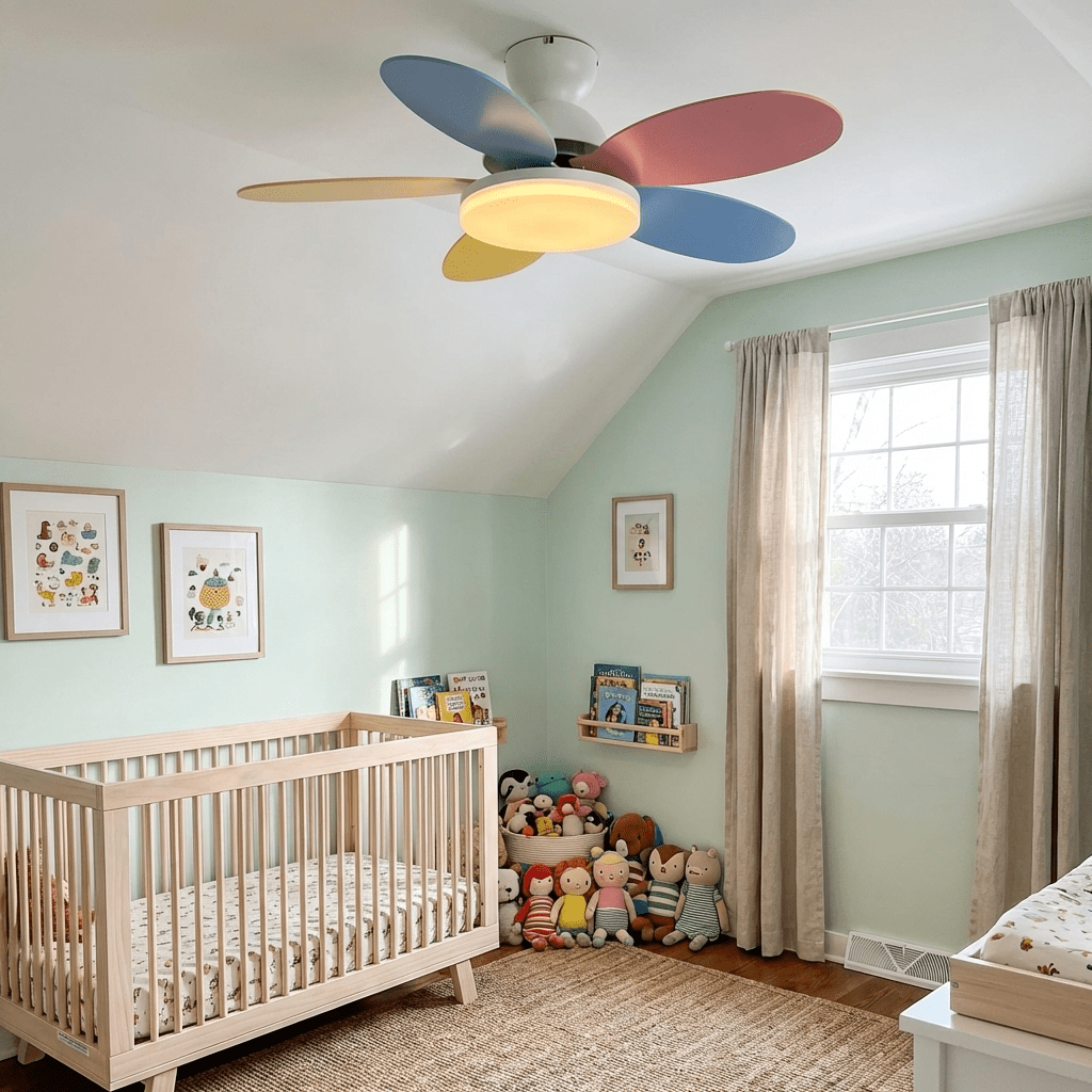 Petalo Six-Blade Wooden Ceiling Fan with Integrated LED Light