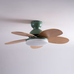 Petalo Six-Blade Wooden Ceiling Fan with Integrated LED Light