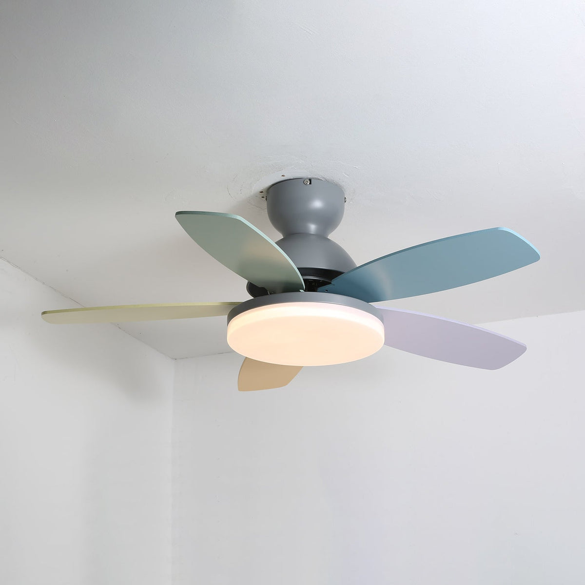 Petalo Six-Blade Wooden Ceiling Fan with Integrated LED Light