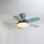 Petalo Six-Blade Wooden Ceiling Fan with Integrated LED Light