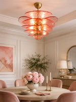 Petals Glass Chandelier – Hand-Blown Art Glass Pendant Light in Gold