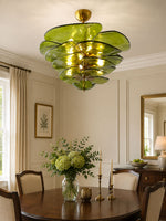 Petals Glass Chandelier – Hand-Blown Art Glass Pendant Light in Gold