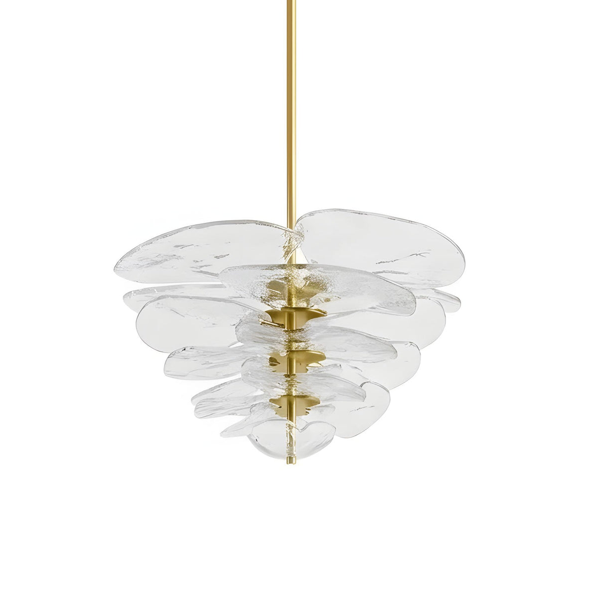 Petals Glass Chandelier – Hand-Blown Art Glass Pendant Light in Gold