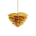 Petals Glass Chandelier – Hand-Blown Art Glass Pendant Light in Gold
